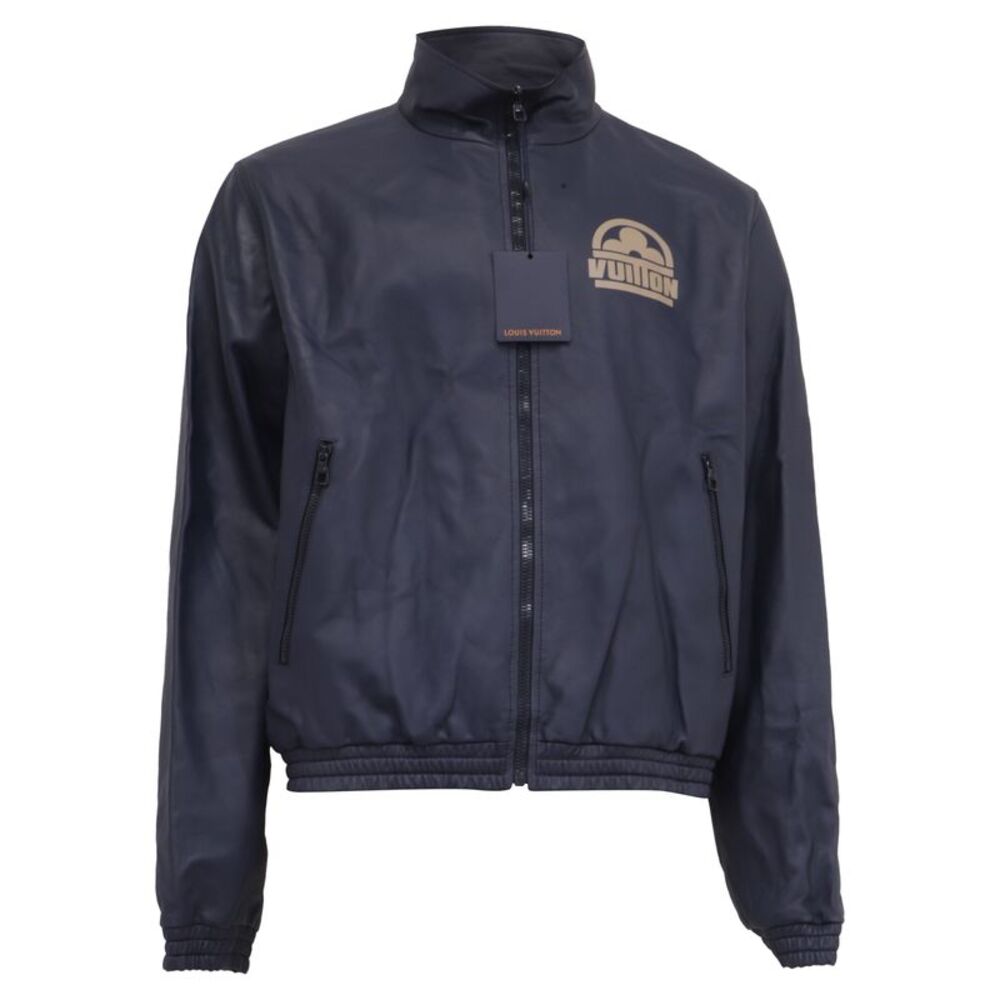 Louis Vuitton Monogram Reversible Bomber Jacket in Navy Blue Leather
